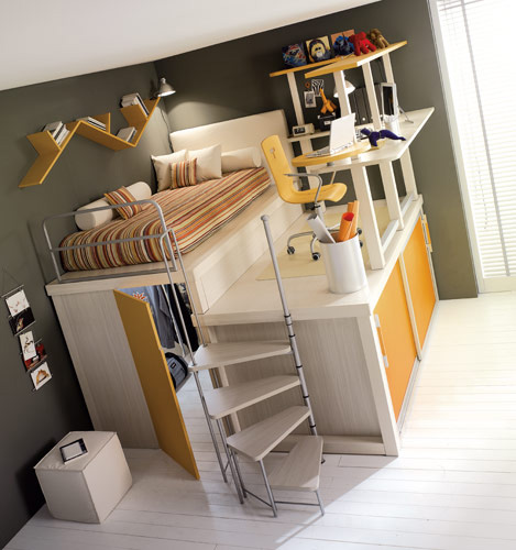 7 Modern Kids Loft Boys Bedrooms from Timidey Spa | Kidsomania