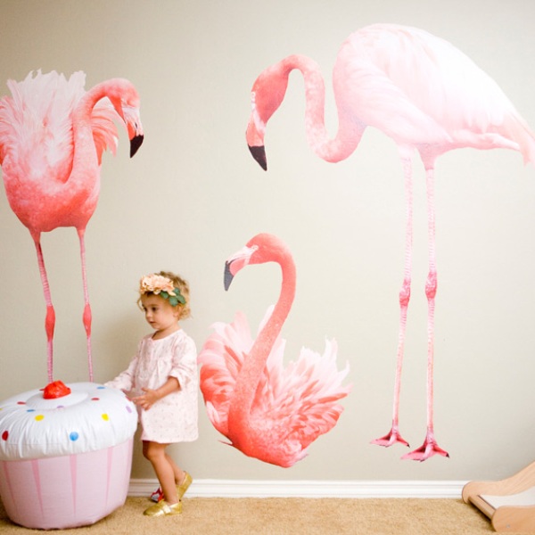 flamingo themed baby room