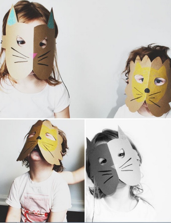 Simple And Cute DIY Cardstock Paper Animal Masks | Kidsomania